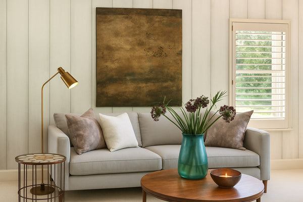Bronze Horizon, shown in a room for scale