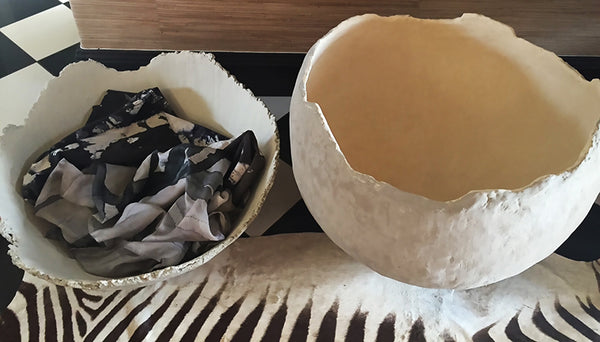 Eggshell bowls, shown in a room for scale