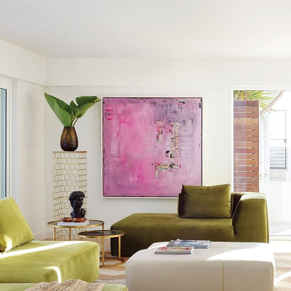 Fuchsia Study, shown in a room for scale