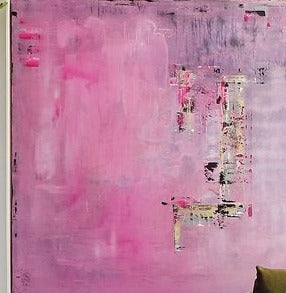Fuchsia Study, abstract painting in pink and violet