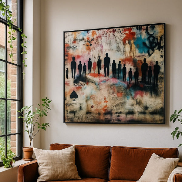 Gathering, shown in a room for scale