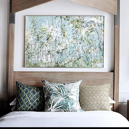 Riverbank, shown in a room for scale